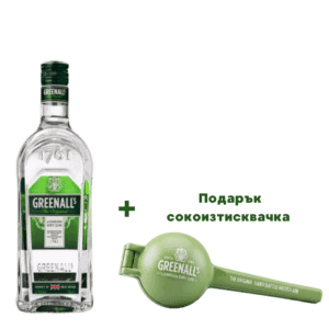 Бутилка и мерителна лъжичка Greenall's London Dry Gin.